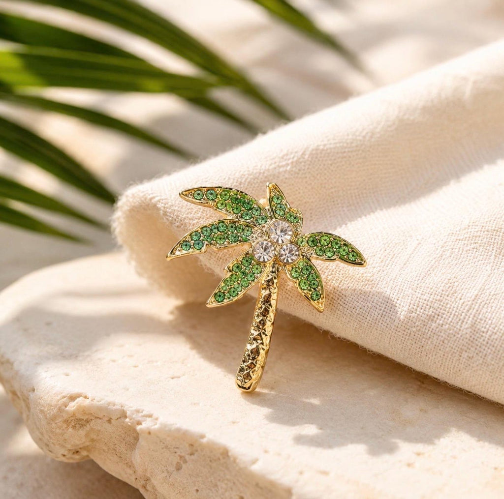 Tropical Brooch Pin – Pineapple, Flamingo, Palm Tree & Watermelon Crystal Enamel Pin