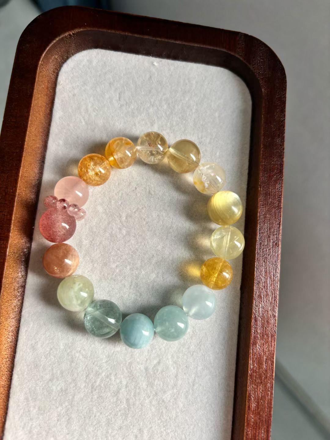 Self Love Crystal Bracelet | Rose Quartz Aquamarine Bracelet | Healing Gift for Women