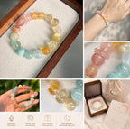 Self Love Crystal Bracelet | Rose Quartz Aquamarine Bracelet | Healing Gift for Women