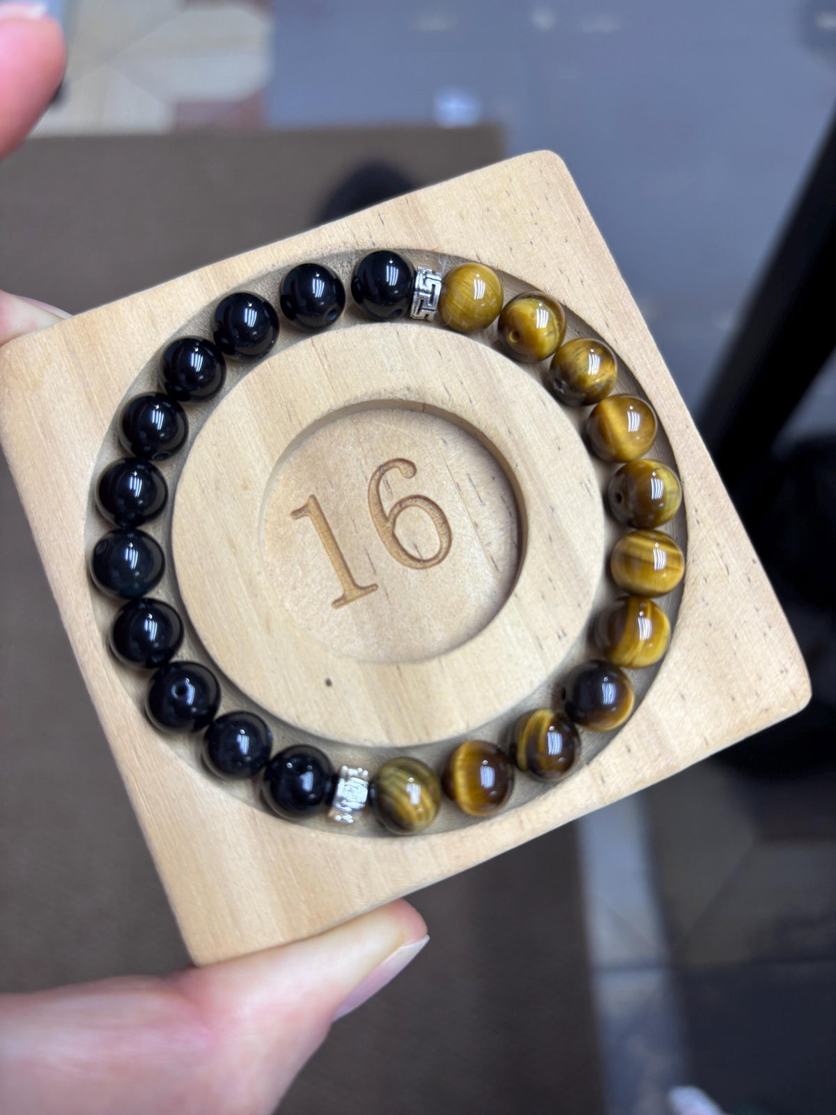 Protection Crystal Bracelet | Black Obsidian Tiger Eye Bracelet | Confidence Success Gift for Him