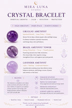 Natural Amethyst Crystal Bracelet | Uruguay, Brazilian, Lavender Amethyst Beads | February Birthstone, Peace & Clarity Gift