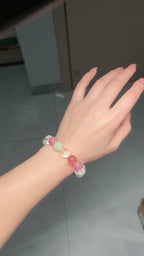 Strawberry Quartz Jade Crystal Bracelet | Self Love Emotional Healing Gemstone Jewelry