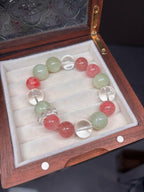 Strawberry Quartz Jade Crystal Bracelet | Self Love Emotional Healing Gemstone Jewelry