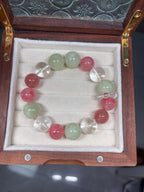 Strawberry Quartz Jade Crystal Bracelet | Self Love Emotional Healing Gemstone Jewelry