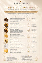 Golden Energy Bracelet | Citrine, Tiger Eye, Smoky Quartz, Rutilated, White Phantom