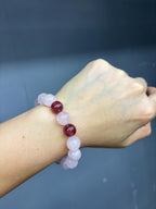 Rose Quartz Strawberry Bracelet | Love Attraction, Self Love Healing, Feminine Energy Gemstone