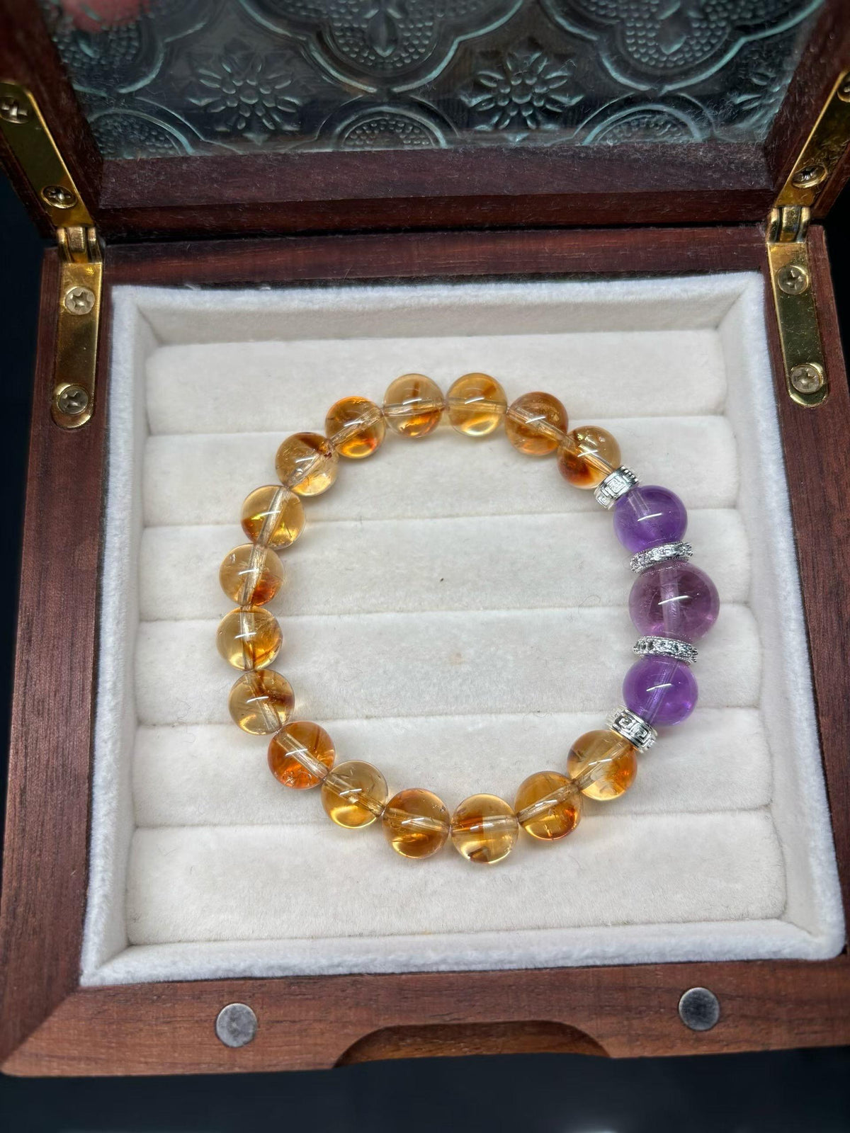 Abundance Crystal Bracelet | Citrine Amethyst Bracelet | Wealth & Positive Energy Gift
