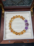 Abundance Crystal Bracelet | Citrine Amethyst Bracelet | Wealth & Positive Energy Gift