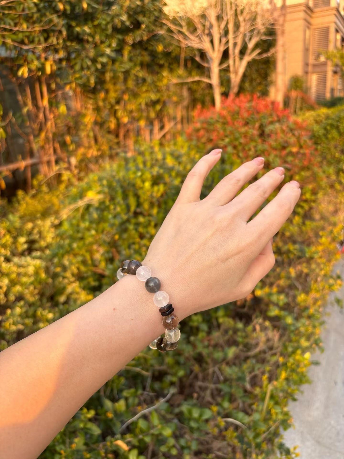 Smoky Quartz Bracelet | Grounding, Negative Energy Protection, Handmade Crystals