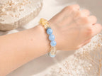 Healing Crystal Bracelet | Calm Energy & Stress Relief | Aquamarine Citrine Jewelry Gift Women