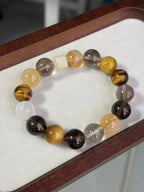 Golden Energy Bracelet | Citrine, Tiger Eye, Smoky Quartz, Rutilated, White Phantom