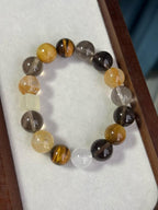 Golden Energy Bracelet | Citrine, Tiger Eye, Smoky Quartz, Rutilated, White Phantom