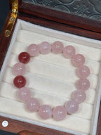 Rose Quartz Strawberry Bracelet | Love Attraction, Self Love Healing, Feminine Energy Gemstone