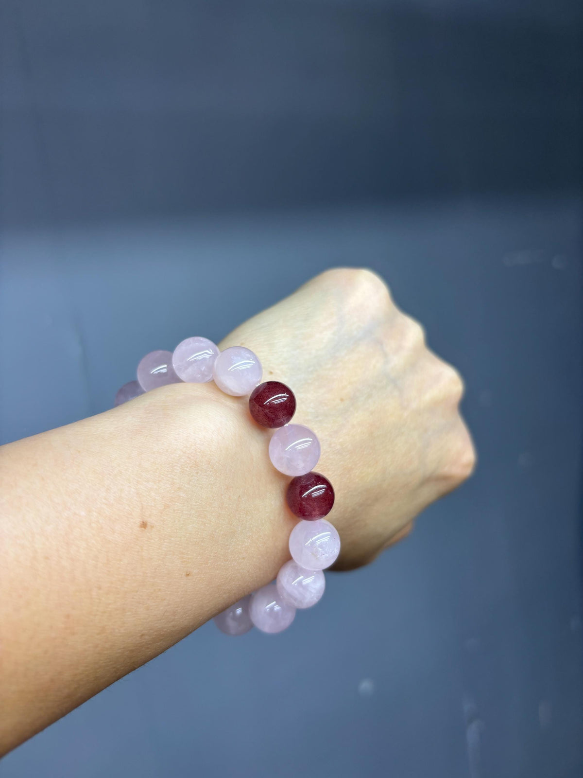 Rose Quartz Strawberry Bracelet | Love Attraction, Self Love Healing, Feminine Energy Gemstone