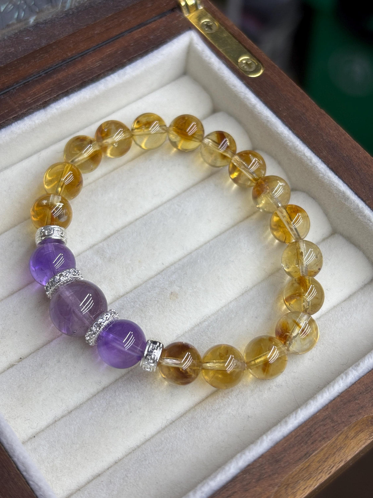 Abundance Crystal Bracelet | Citrine Amethyst Bracelet | Wealth & Positive Energy Gift
