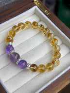 Abundance Crystal Bracelet | Citrine Amethyst Bracelet | Wealth & Positive Energy Gift