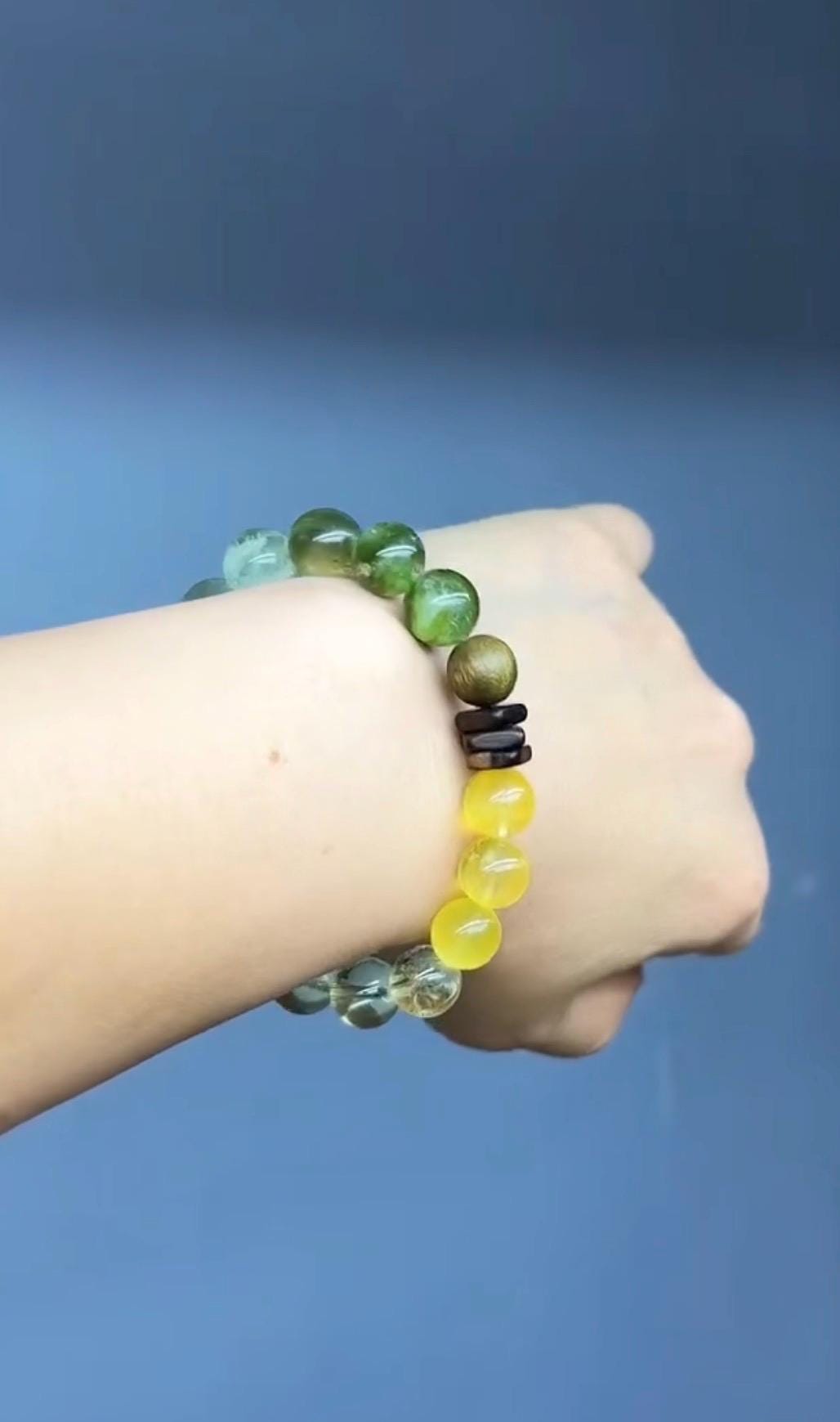 Prosperity Bracelet | Abundance & Career Success | Citrine Green Gemstone Gift for Her